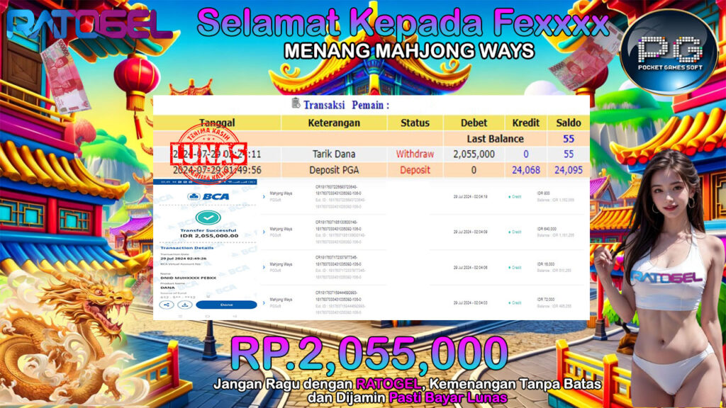 BUKTI JACKPOT SLOT MAHJONG WAYS  TERPERCAYA DI INDONESIA TGL 29-07-2024