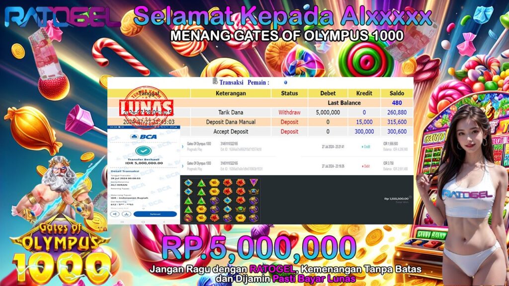 BUKTI JACKPOT SLOT GATES OF OLYMPUS 1000 TERPERCAYA DI INDONESIA TGL 28-07-2024