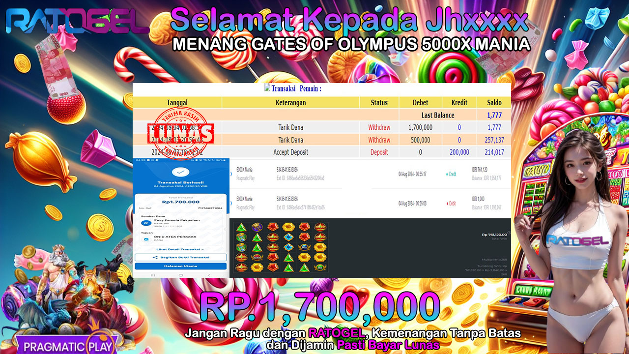 BUKTI JACKPOT SLOT GATES OF OLYMPUS 5000X MANIA TERPERCAYA DI INDONESIA TGL 04-08-2024