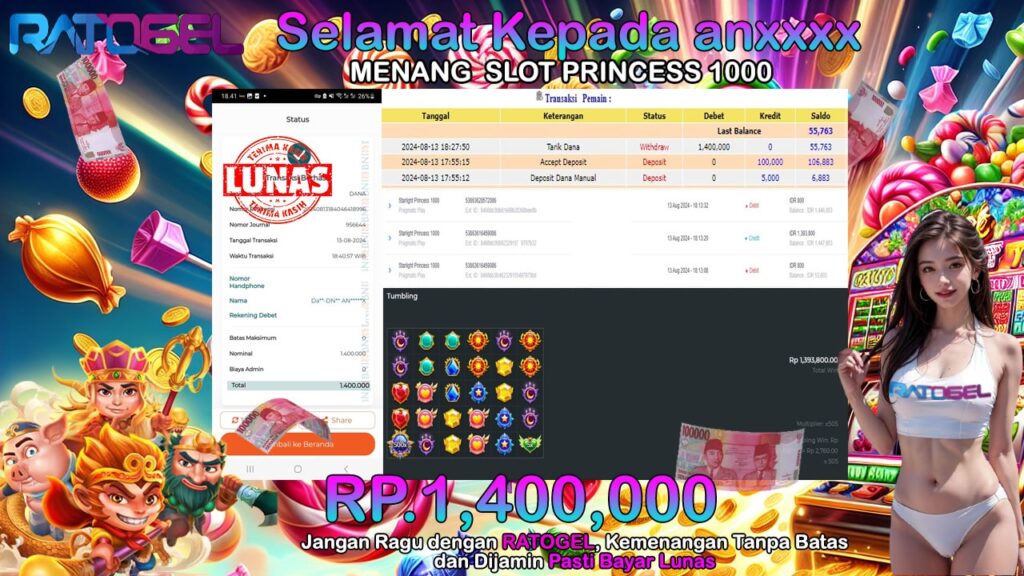 BUKTI JACKPOT SLOT STARLIGHT PRINCESS 1000 TERPERCAYA DI INDONESIA TGL 13-08-2024