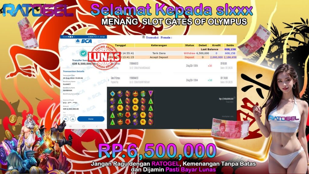 BUKTI JACKPOT SLOT GATES OF OLYMPUS TERPERCAYA DI INDONESIA TGL 20-08-2024